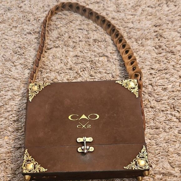 Handmade Handbags - Elegant Brown and Gold Shoulder Bag with Braided Strap